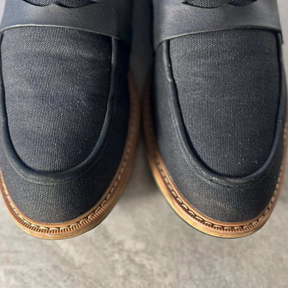 Seven 91 Mens SZ 10 Black Modern Penny Loafers Wardrobe Staple Work Dress Casual